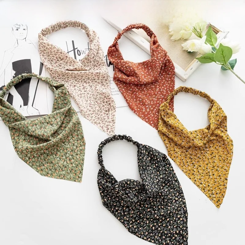 

Spring Floral Print Women's Versatile Hair Ties Elastic Hair Ba Headscarves Tee States Hair Rings Faionable Hair Acces...