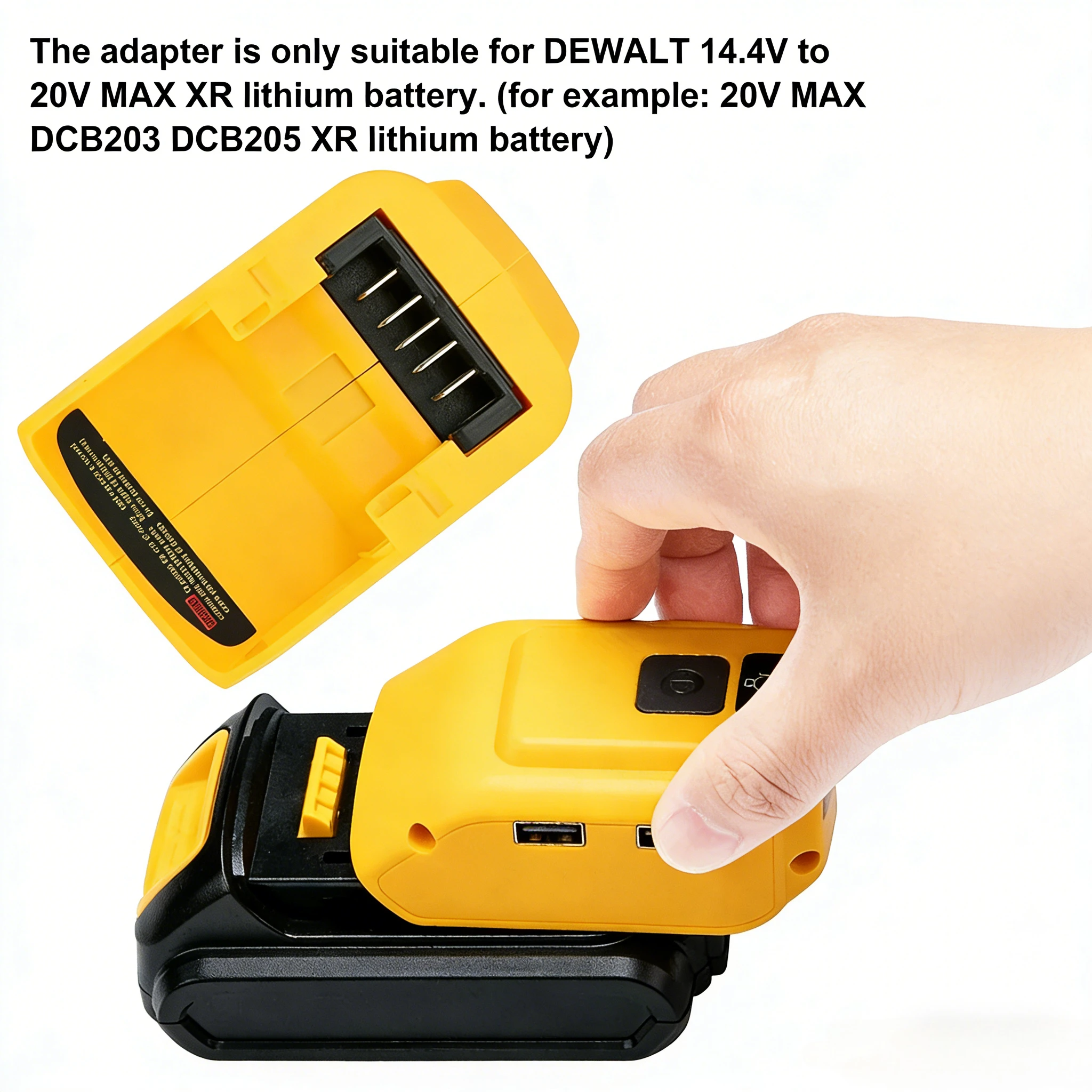

Зарядное устройство DCB090 Power USB для литий-ионных аккумуляторов DeWalt 20V MAX, адаптер-конвертер с LED-подсветкой и портом DC