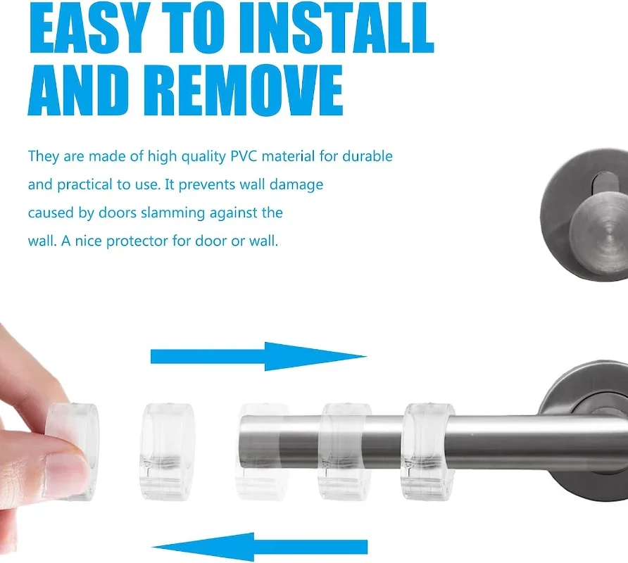 Transparente Rodada Proteção Pad, Rolha de Porta, Knob Bumper, Bumper, Móveis Protector Pad, Punch-Free, 1Pc, 8 Pcs