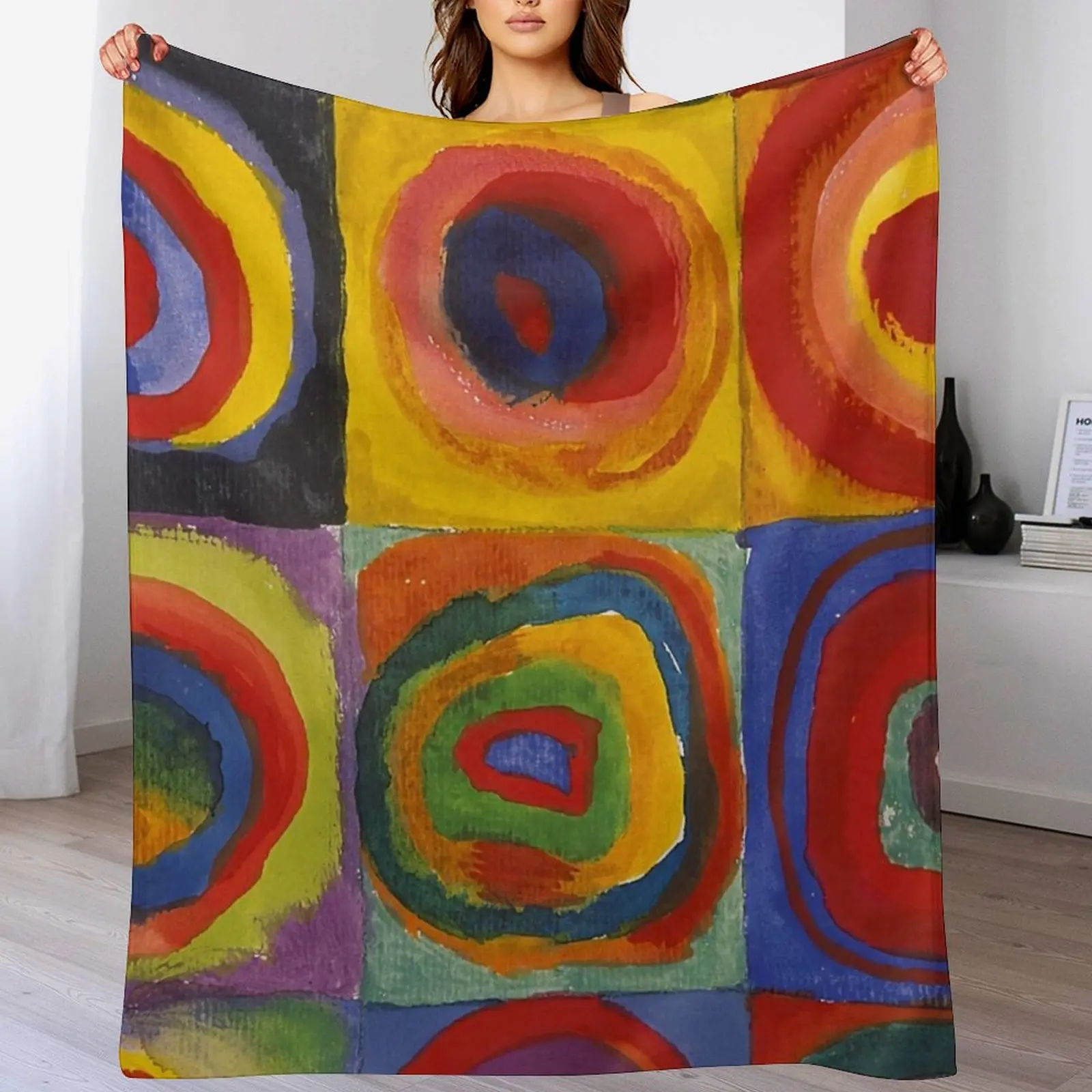 

Wassily Kandinsky Throw Blanket Durable Warm Blanket for Daily Home Use
