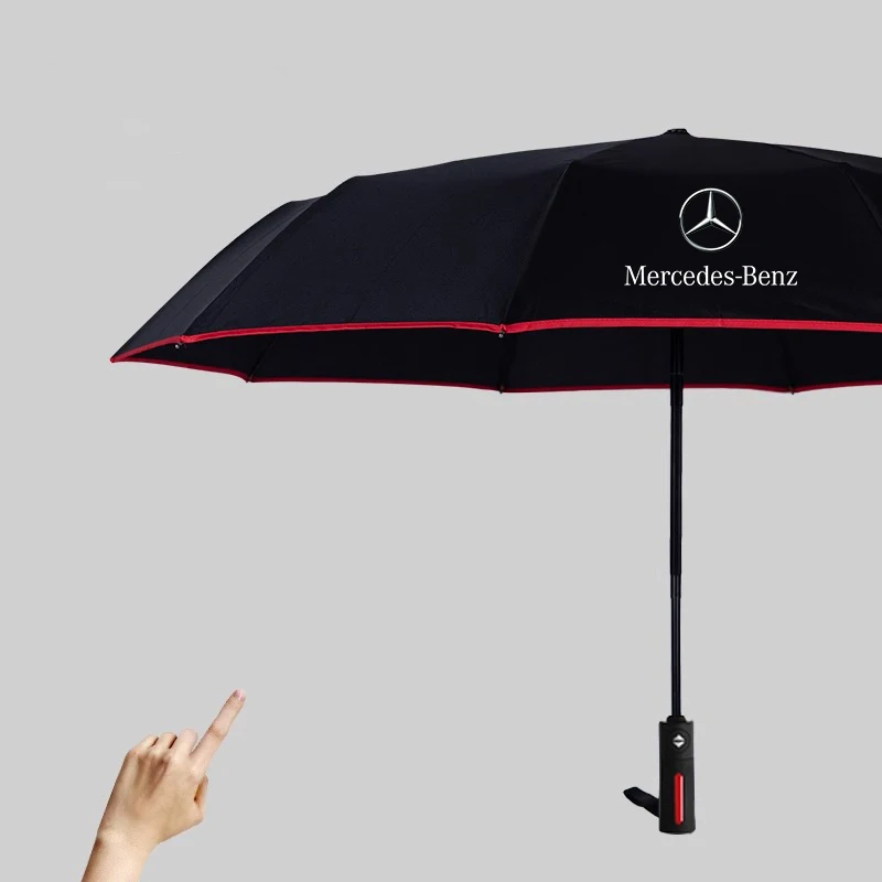 For Mercedes-Benz C E S V A B R-Class GLC SLK SL Vito GLE A45 C43 CLA GLA GLB Car Automatic Folding Windproof Sunshade Umbrella