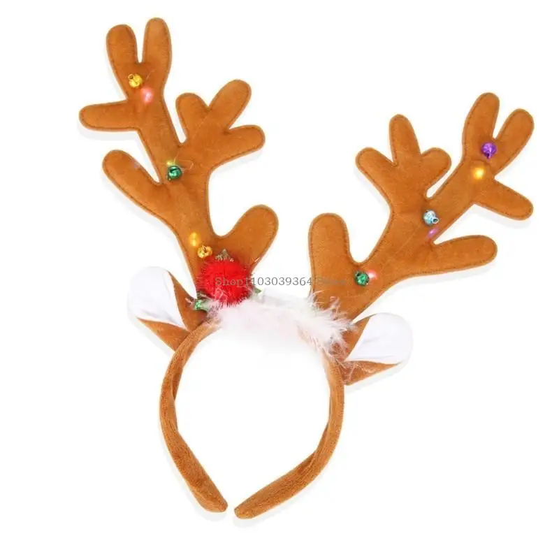

Christmas Party Accessories Elk Antler Headband Seasonal Festival Props Hairband Family Gathering Theme Party Hairhoop