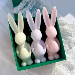 Heart Animal Wax Mould Easter Home Decor Long Eared Rabbit Silicone Candle Molds Egg Bunny Silicone Mold