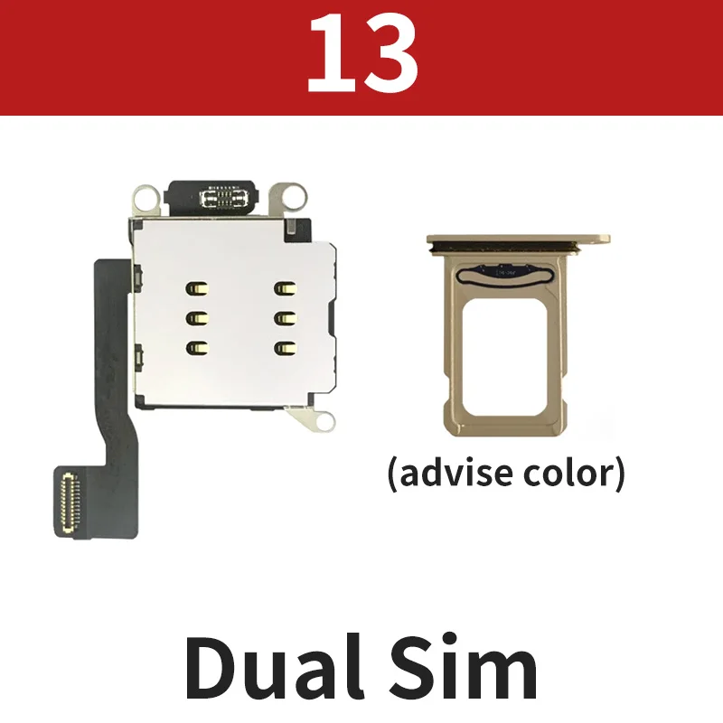 Dual Sim Card Reader   Tray Slot Holder Adapter Connector Flex Cable For iPhone 12 13 11 Pro MAX XR Phone Replacement Parts ket