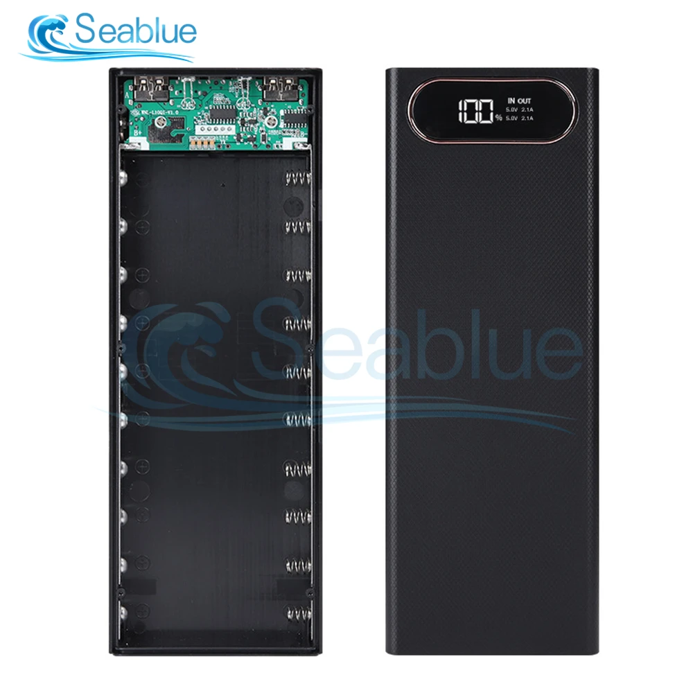 Imagem -02 - Dual Usb Power Bank Case para Celular Carregador Rápido de Armazenamento Faça Você Mesmo Shell Display Digital Suporte da Bateria Caixa de Carregamento 10x18650