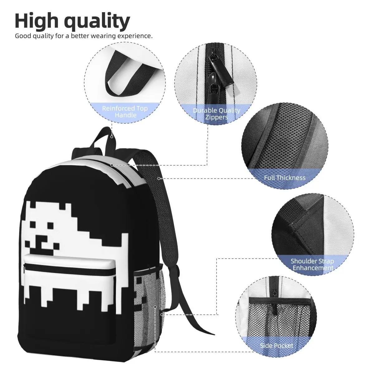 Undertale Annoying Dog Backpack Boys Girls BookBag Children School Bag Computer Shoulder Bags for Men Women
