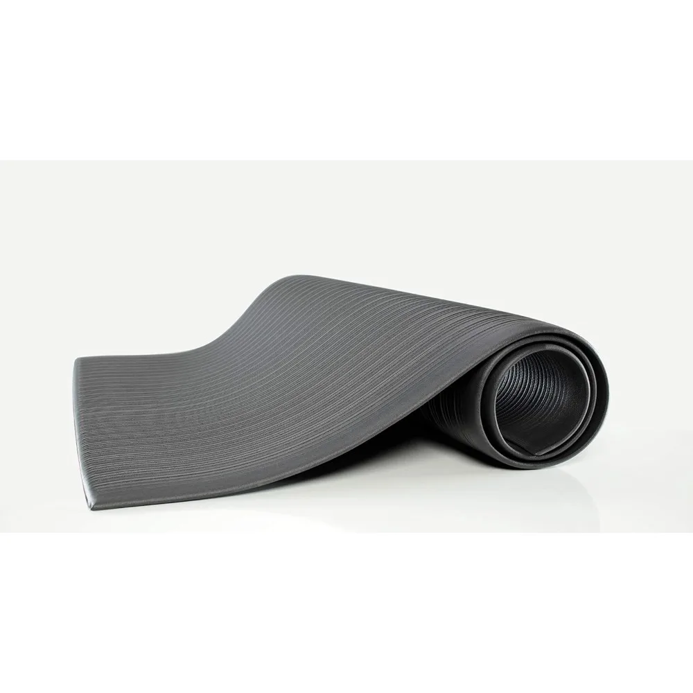 سجادة أرضية من الفينيل مضادة للتعب مقاس 3 × 12 قدم باللون الرمادي - تقلل من الانزعاج، ويمكن تخصيصها بسهولة للملاءمة المثالية