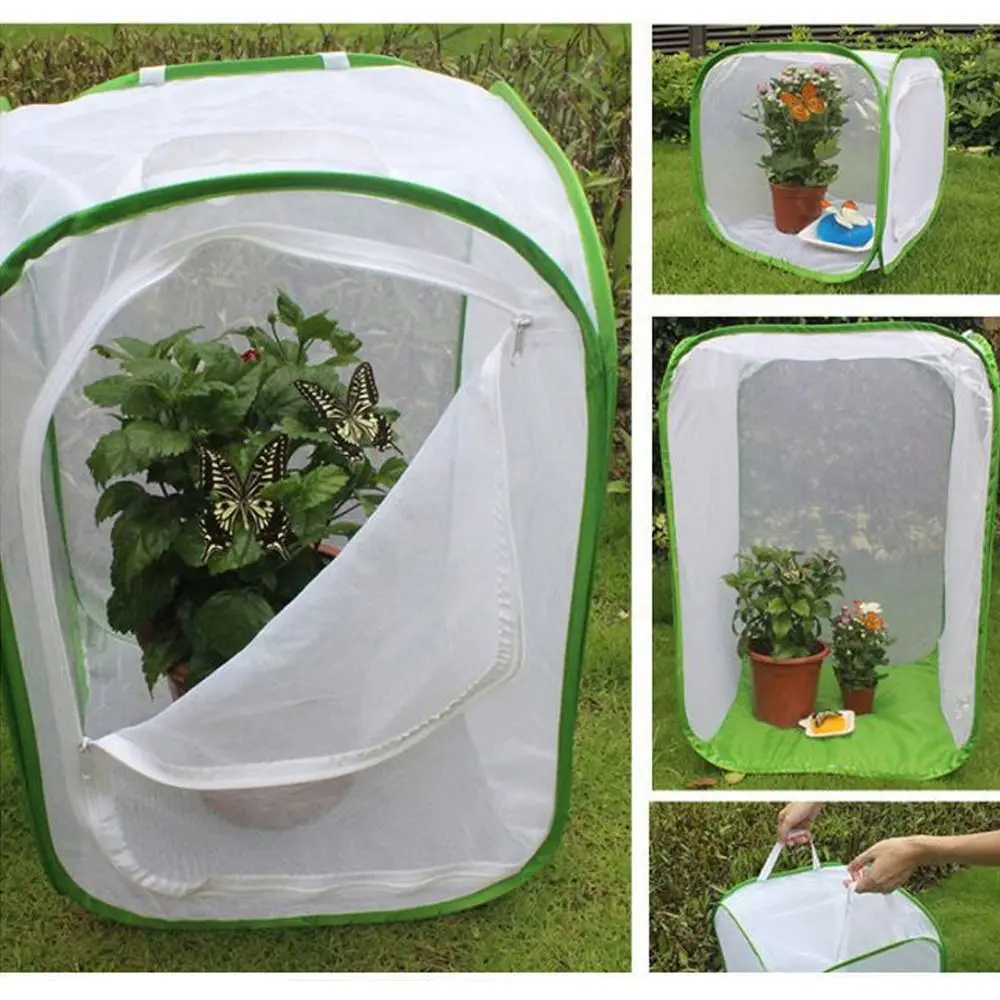 New Pop-up Butterfly Habitat Collapsible Transparent Sunroom Net Cloth Mesh Cages Insect Cage