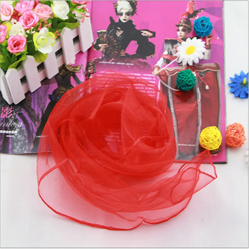 6Pcs 12Pcs Chiffon Square Scarf Children's Dance Performance Scarves Candy Color Scarf Girl Juggling Photography Accessories