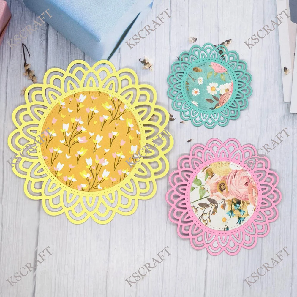 KSCRAFT Sunflower Doily Cutting Dies Stencils for DIY Scrapbooking Decorative Embossing DIY Paper Cards