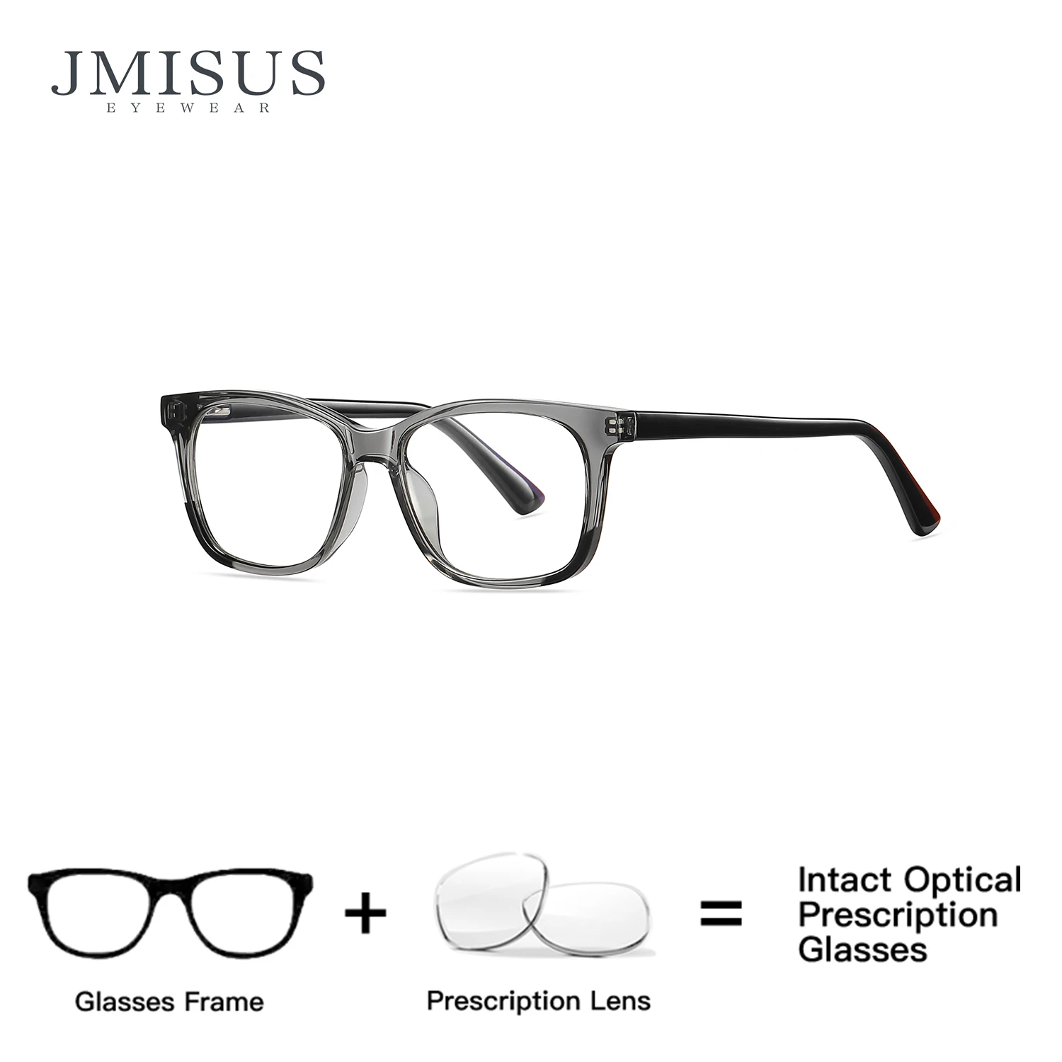 JMISUS Children Square Pqrescription Glasses Handmade Acetate Spring Hinge Photochromic Optical Eyeglasses for Kids Boy Girl