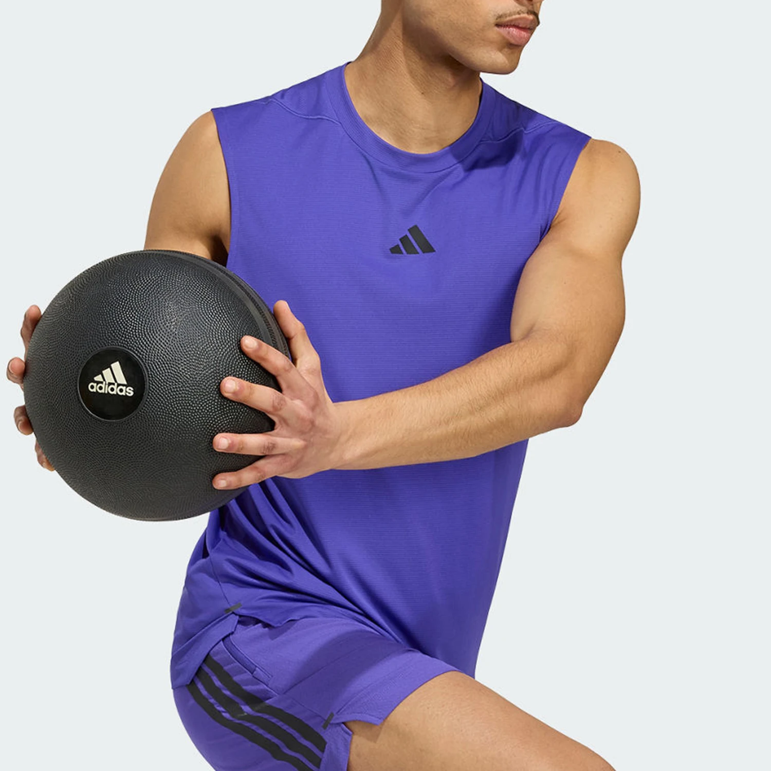 Adidas genuine men's slim fit strength training sports vest fitness suit KV6623