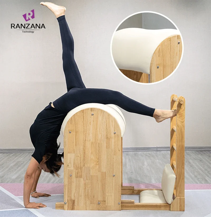 Máquina de Pilates, reformador personalizado, equipo profesional de Pilates, estructura de madera, barril de escalera de Pilates, cubo de escalera de madera