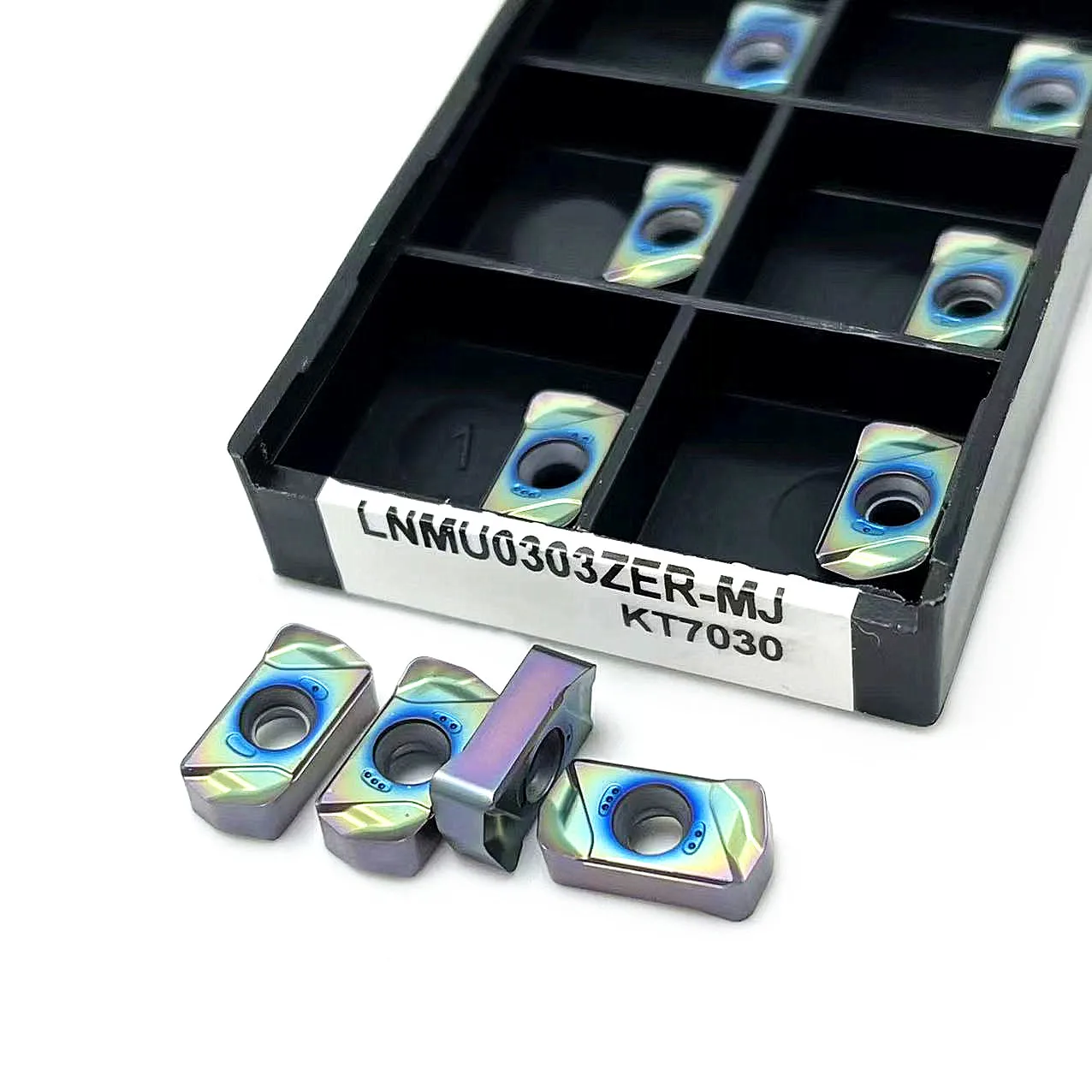เครื่องกลึงนาโนบลู LNMU0303ZER แทรกคาร์ไบด์ MJ KT7030เครื่องกลึงแผ่นด้านในเครื่องกัด CNC สำหรับกระบวนการกัด