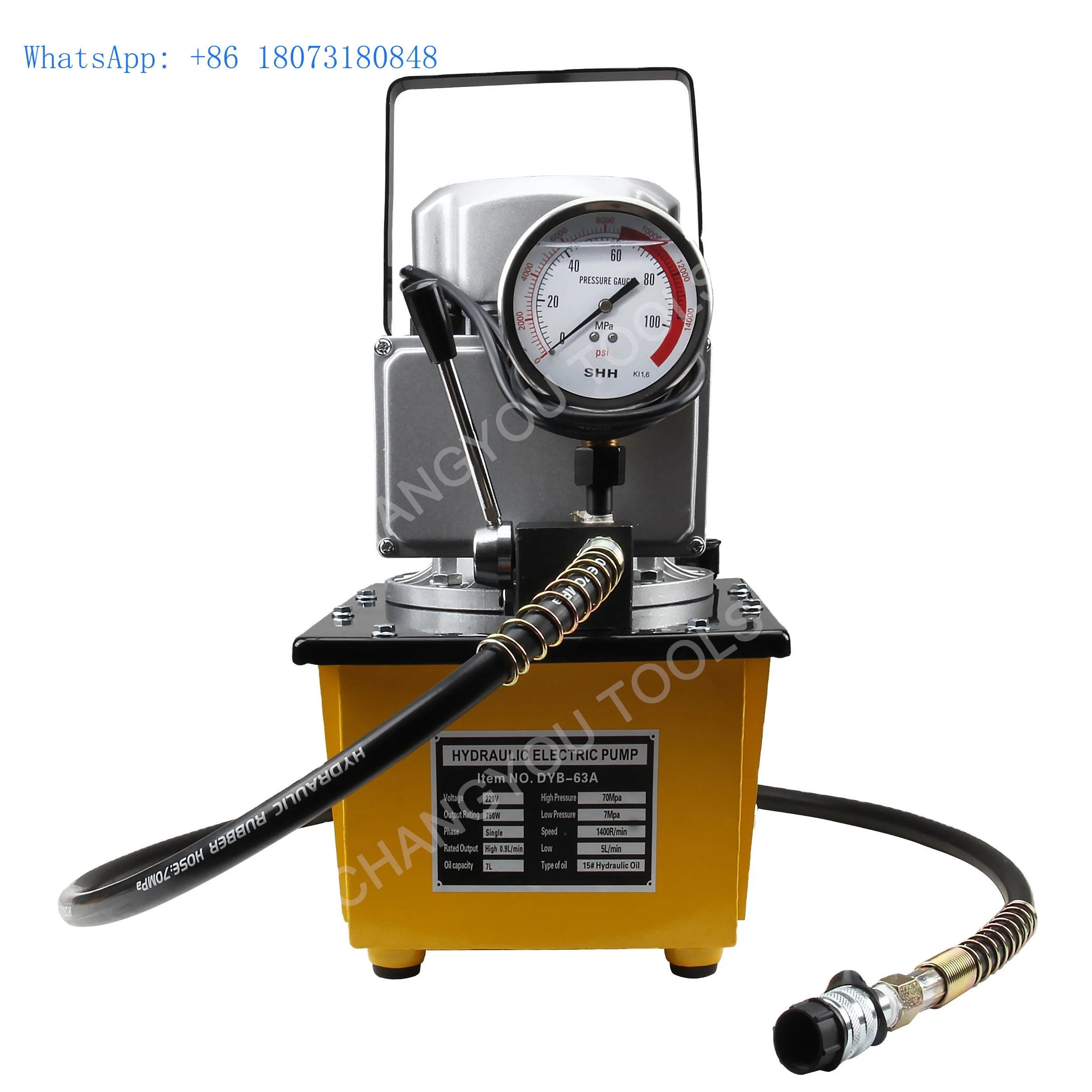 DYB-63A Hydraulic Electric Pump with 700 Bar Working Pressure