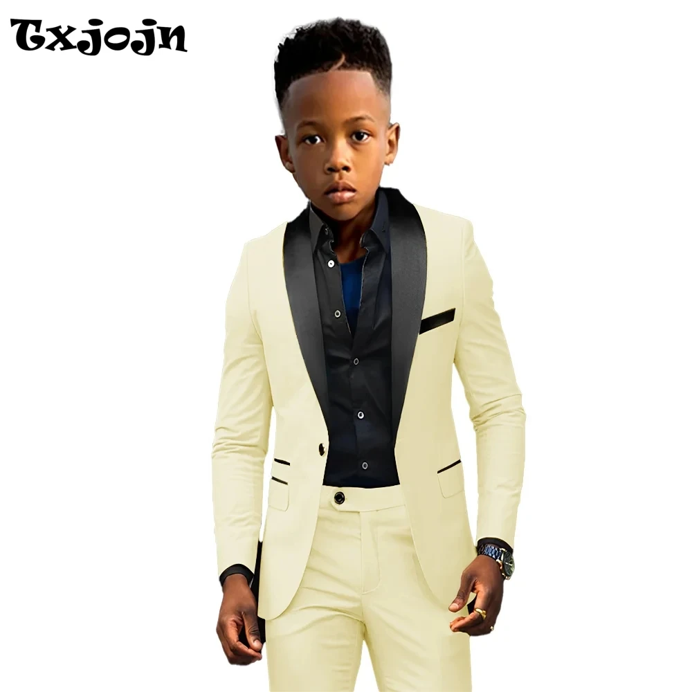 

Txjojn New Many Colors Boys Suits 2 Pieces Jacket Pants Banquet Party Outfit Formal Shawl Lapel Tuxedo Sets For Kids 2-20T