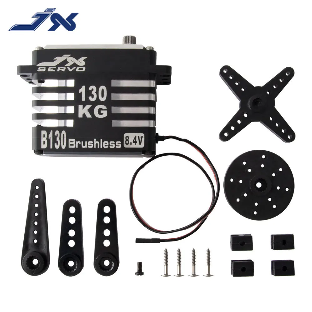 JX B130 디지털 브러시리스 서보 풀 CNC 금속 기어 고성능 180 디그레스 토크, RC 자동차 로봇 드론 로봇용, 130KG