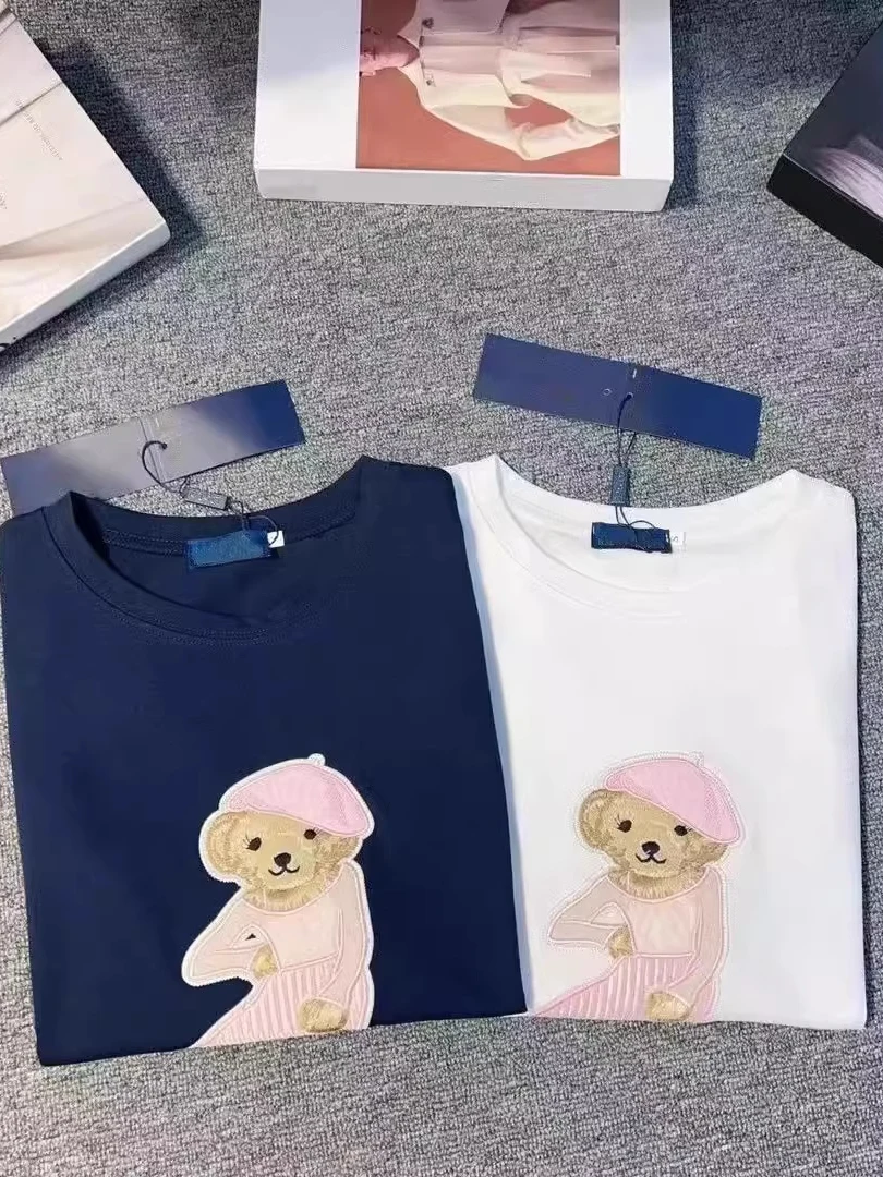 

Женская футболка больших размеров 300 Pou Cute Bear с вышивкой ort Sve, летняя свободная повседневная футболка f Sve Top, корейский хлопковый топ