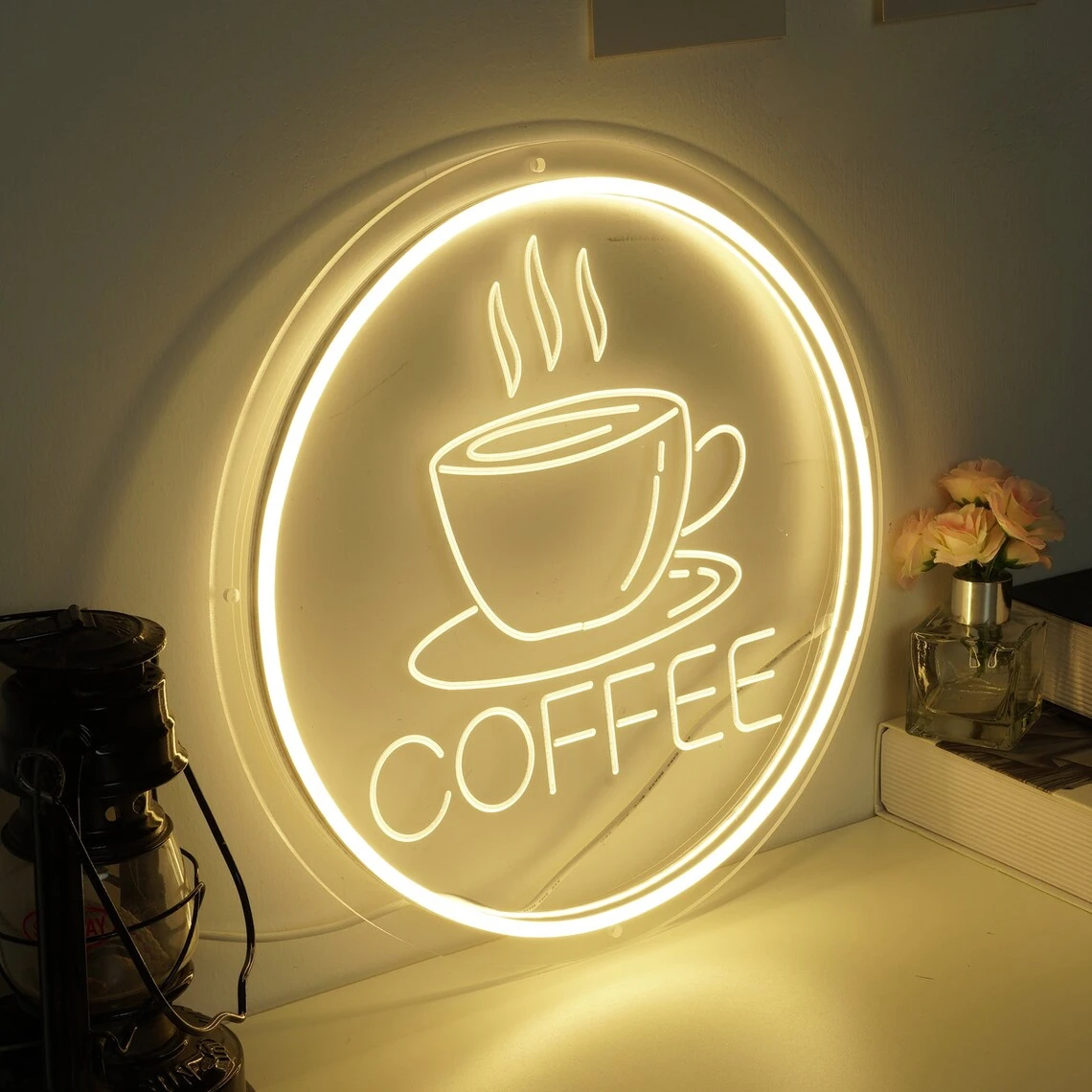 Coffee Neon Sign 3D Carving Neon Lights Custom Business Neon Signs LED Neon Light For Cafes Coffee Restaurant Shop Decoration