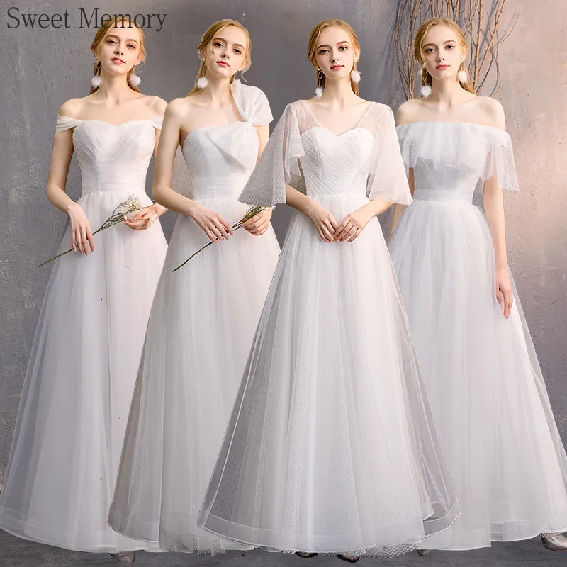 Customized White Bridesmaid Dress Sweet Memory A-Line Prom Gown Elegant Women Dresses for Party and Wedding Dress