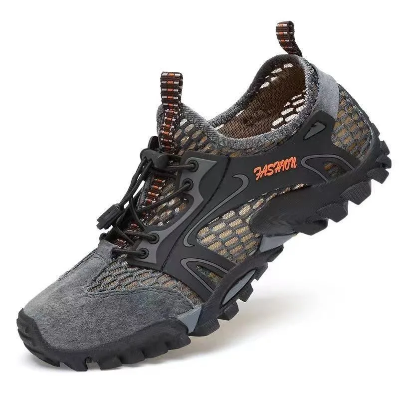 New Outdoor Men's Waterproof Shoes Breathable Lightweight Anti-Slip Durable Sports Shoes Fashion Trendy Hiking Boots for Men