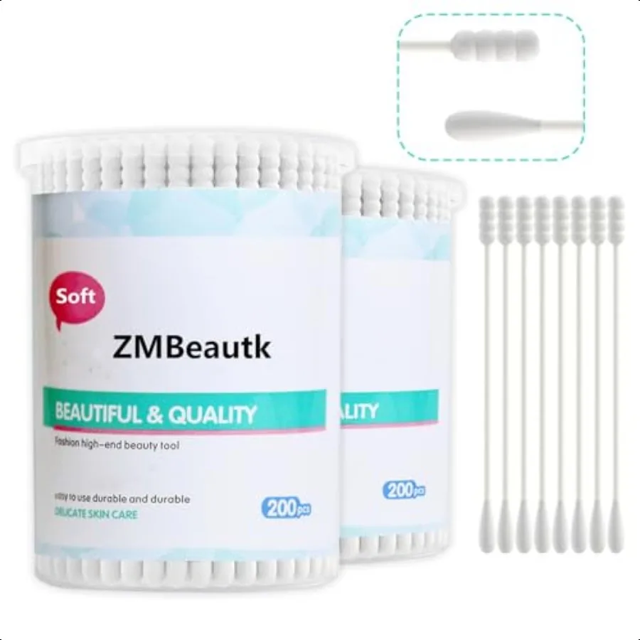 400pcs Organic Cotton Swabs for Infant Baby kid Adult RoundSpiral Head Qtip for Baby Ear se Clean 100 Cotton Double Tipped Pape