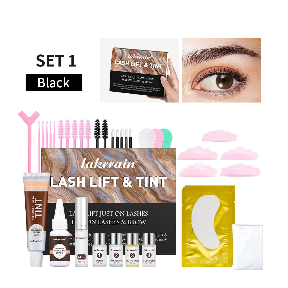 Kit de Lifting y Tinte de Pestañas, Laminación de Cejas Semipermanente de 2 Colores, Lifting de Pestañas Profesional, Permanente de Pestañas, Maquillaje de Cejas