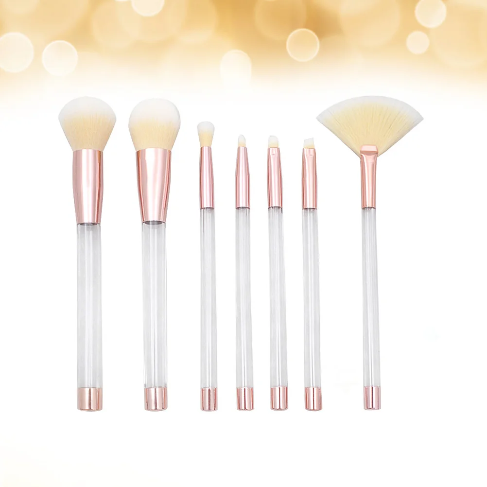 

7pcs Makeup Set Crystal Handle Soft Bristles Long Lasting Daily Makeup Brush For Women Use Perfect Gift Women Cosmetics