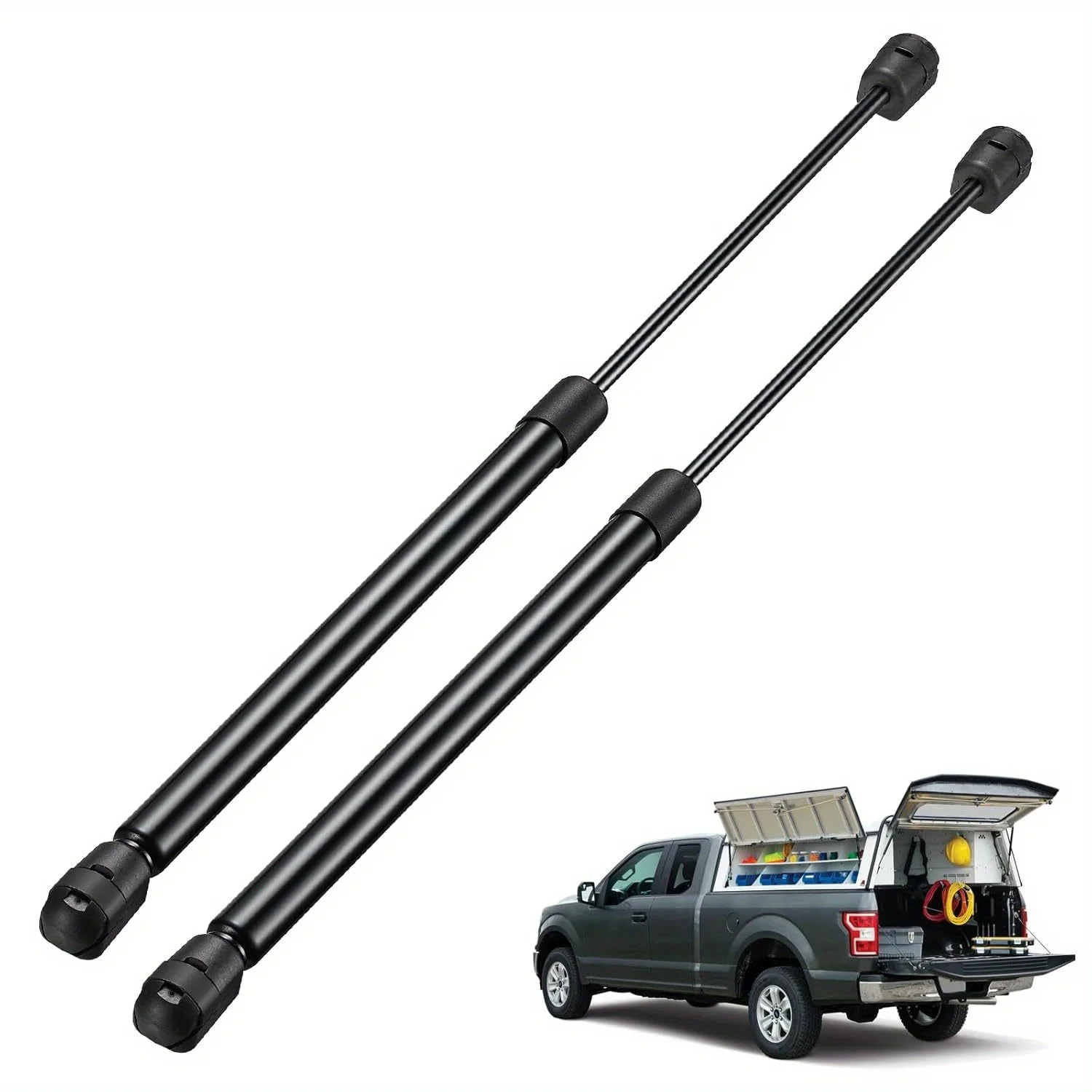 C16-04155 17inch 220N Gas Struts for Leer Camper Shell/Truck Bed Cover/Cabinet (Set of 2)