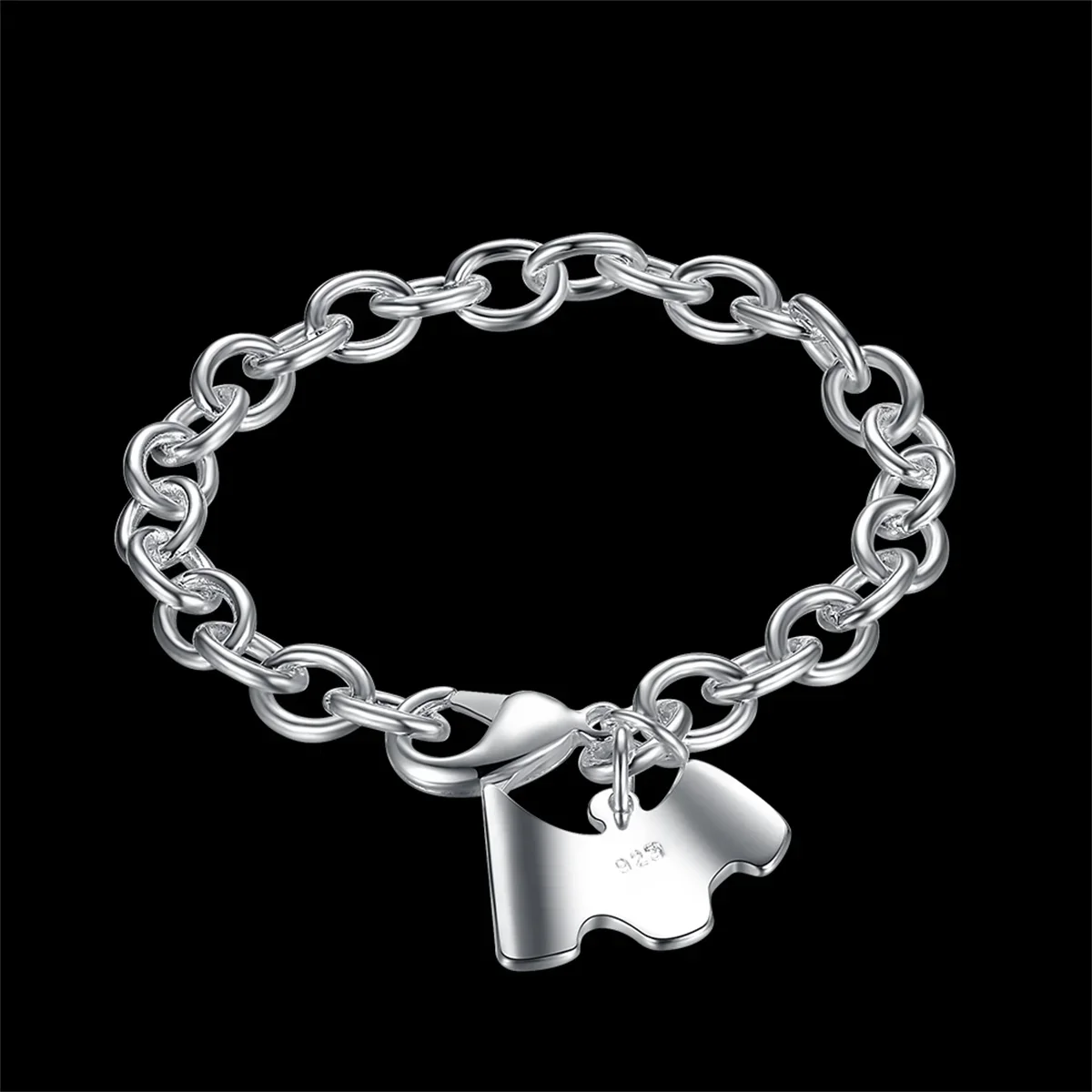 Hot Sale 925 Sterling Silver High Quality Bracelet Exquisite Dog Tag Bracelet for Girls Men Christmas Party Jewelry Luxury Gifts