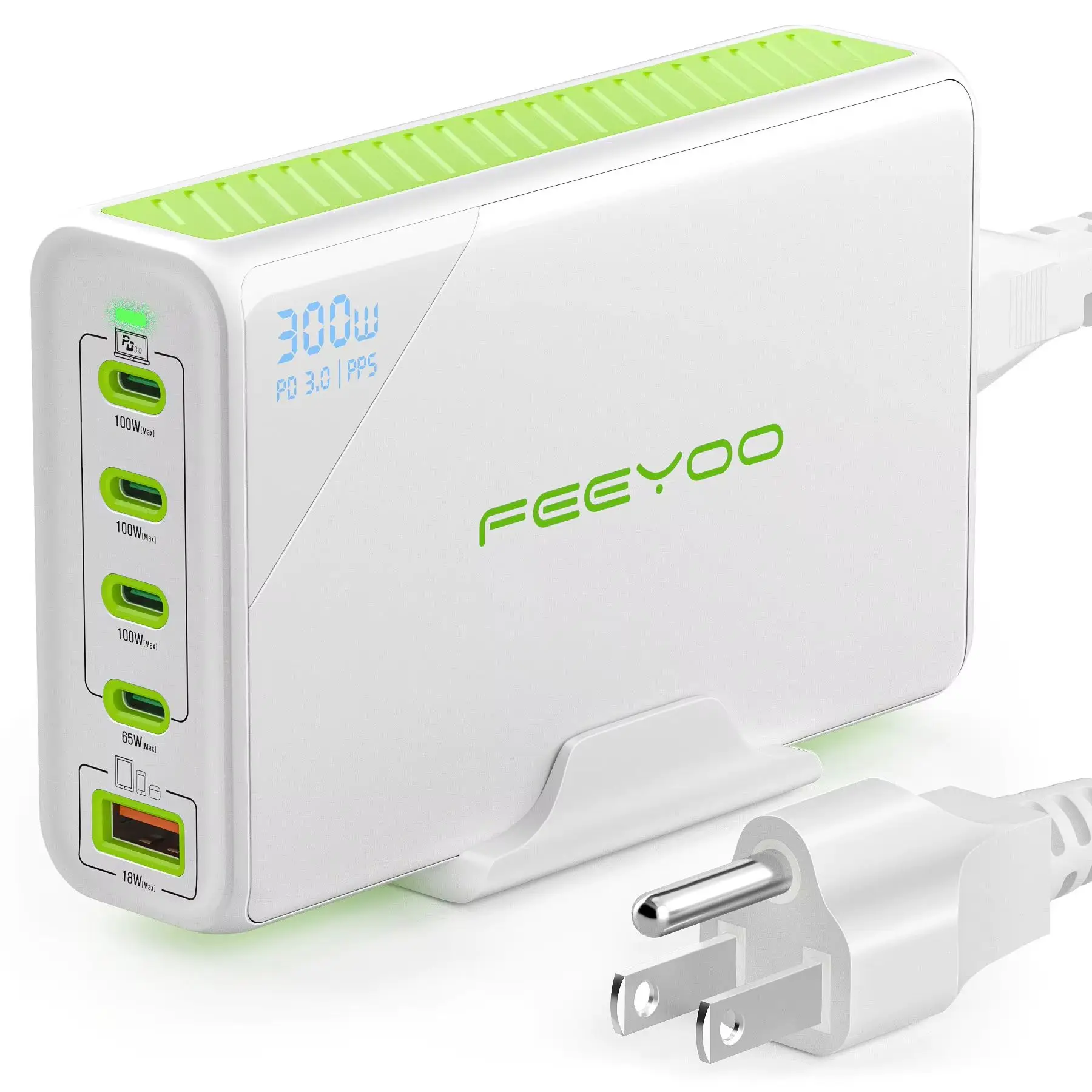 

HUWDER 300W 5 In 1 Multiple Ports PD Desktop Charger Station Fast Charging For Iphone Xiaomi Smartphone Laptops Charger Adapter