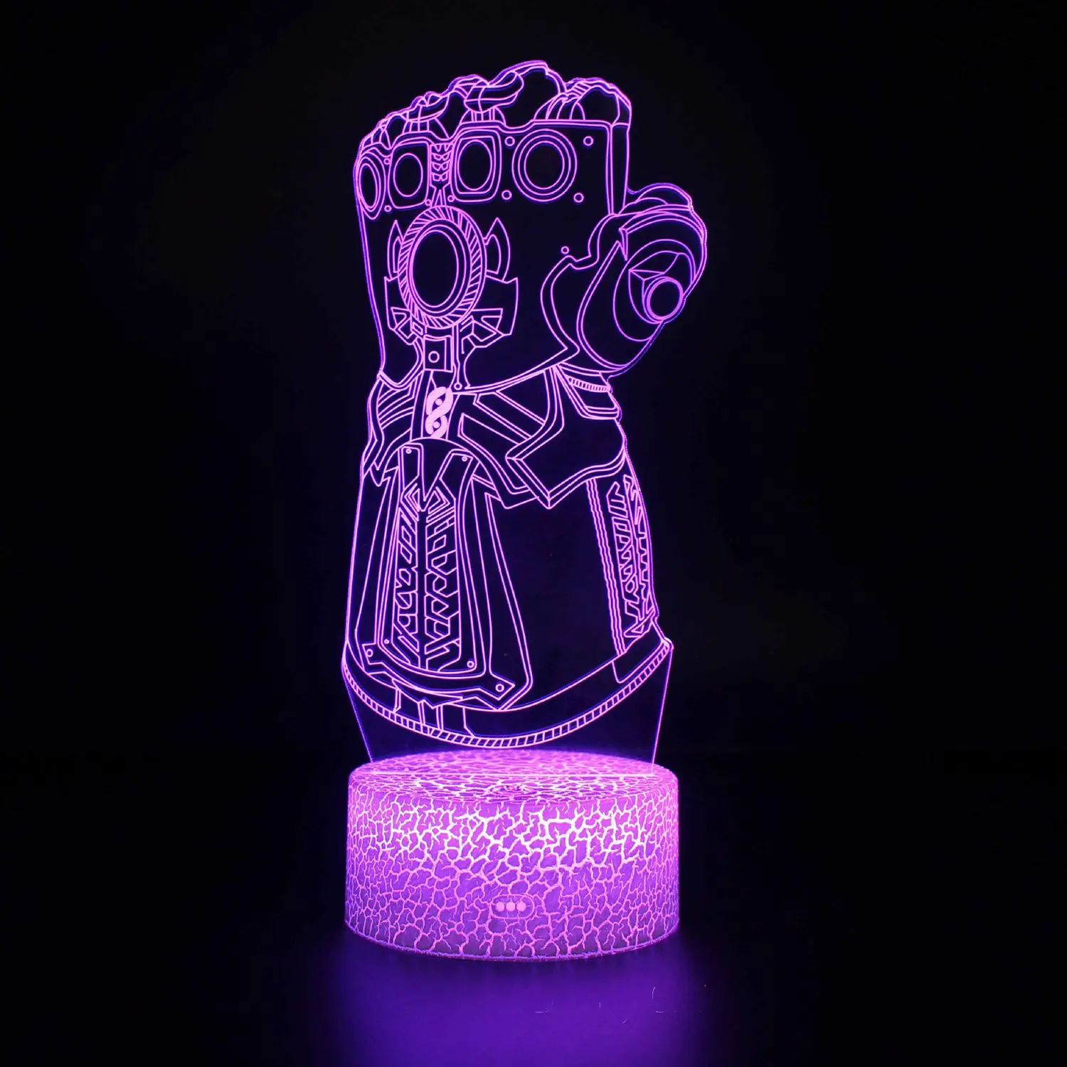 

Светодиодный 16-цветный пульт дистанционного управления, креативный подарок, стол, декоративный светильник, Железный человек, Халк, Танос, бесконечные перчатки, 3D световой знак