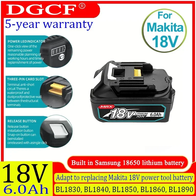 BL1860 สําหรับ Makita 18V แบตเตอรี่ 18650 Lithium-ion Cell เหมาะสําหรับเครื่องมือไฟฟ้า Makita BL1830 BL1840 LXT400