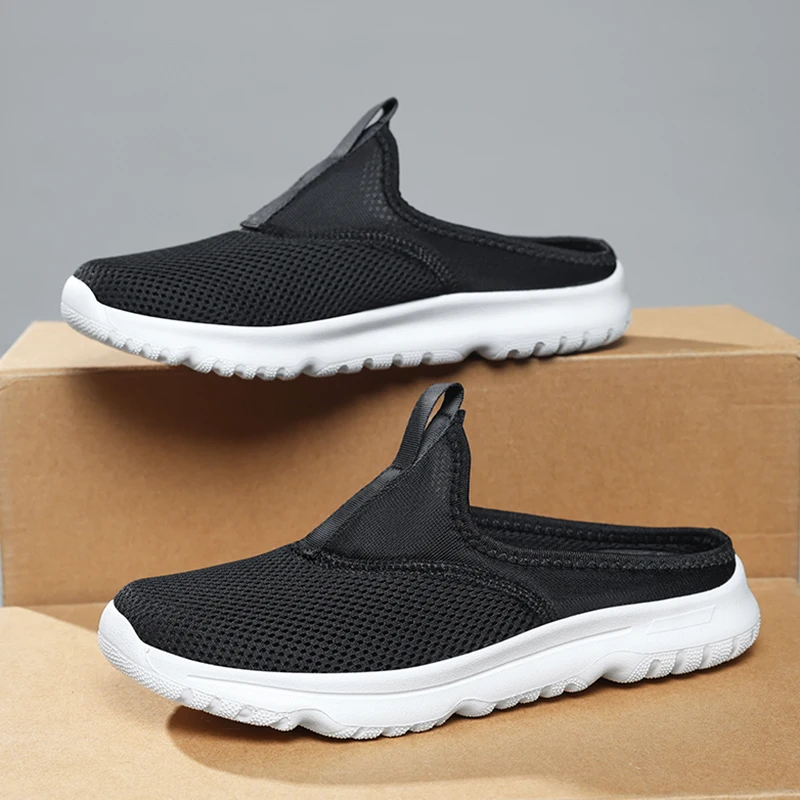 

YRZL Men Casual Sports Sneakers Lightweight Non Slip Gym Workout Comfortable Walking Shoes Men Outdoor Training Half Slippers