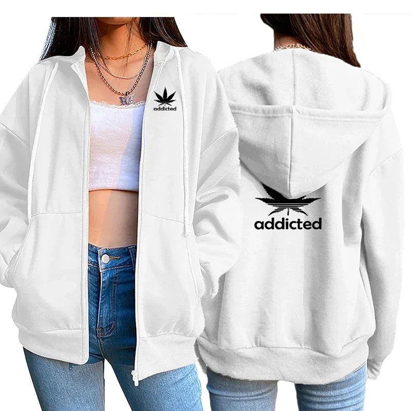 Versatile Woman Clothing Sport Hoodies Casual Zip Hoodie Daily Women\'s Sweatshirts Fashion Pullovers 2024 Jogging Printing Coat