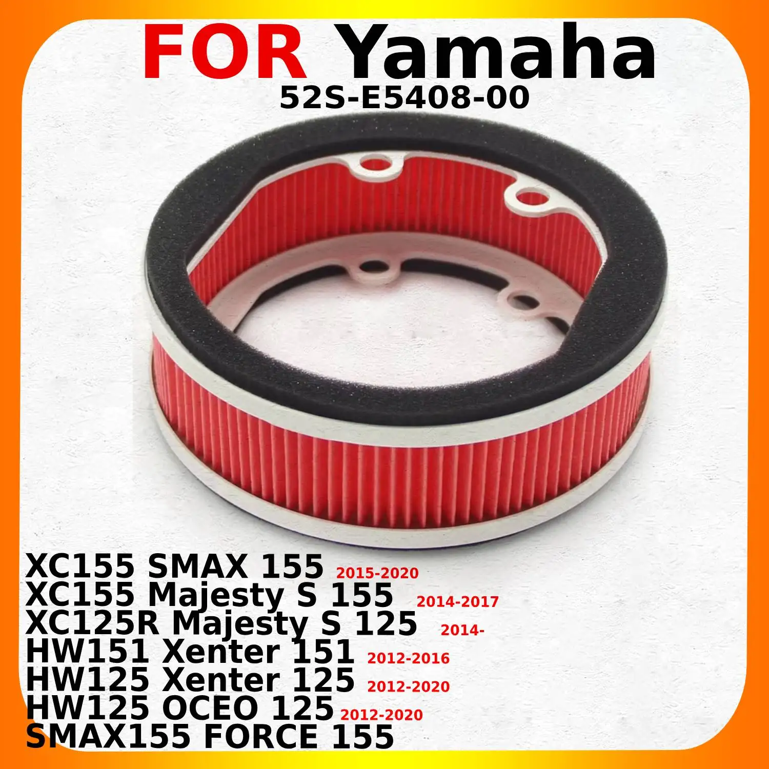 Filtre à air et filtre à carburant de remplacement pour Yamaha XC155 XC125R SMAX Majesty / HW151 HW125 Xenter OCEO / SMAX155 FORCE