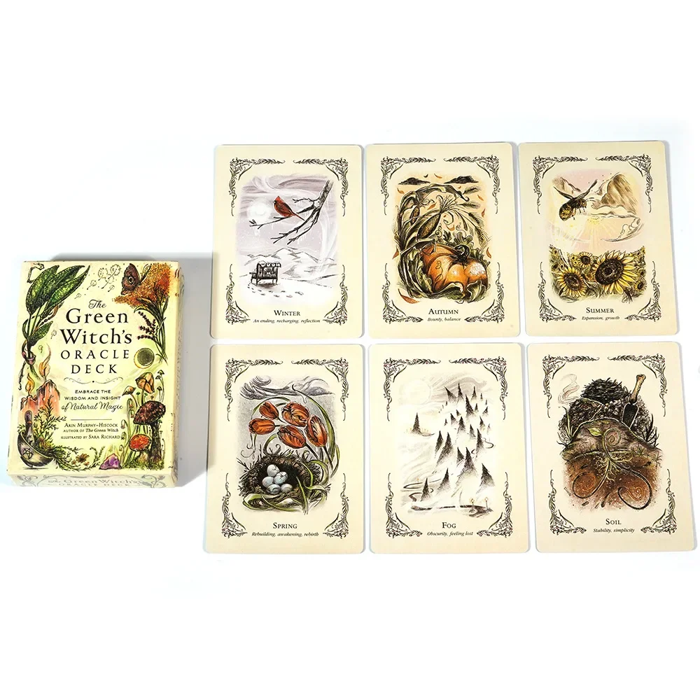 The Green Witch's Oracle Deck English 50 Cards Embrace The Wisdom and Insight of Natural Magic Witchcraft Series Tarot Cards view 3
