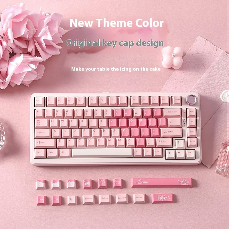 KEYNOUO BO75 Pro Mechanical Keyboard 87% Layout PBT Original Height Keycaps Dynamic RGB Wireless COntrol Knob Customzied Switch