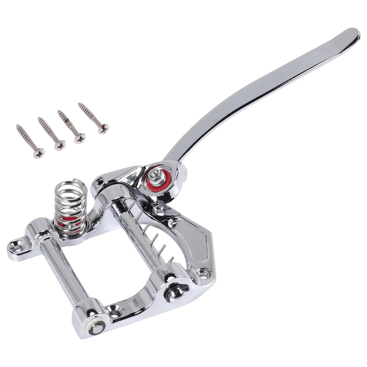 Guitar Vibrato Tailpiece Tremolo Flat Top Body Tremolo Unit Vibrato Bridge for Tele, SG, LP, ETC Electric Guitars(Silver Rich