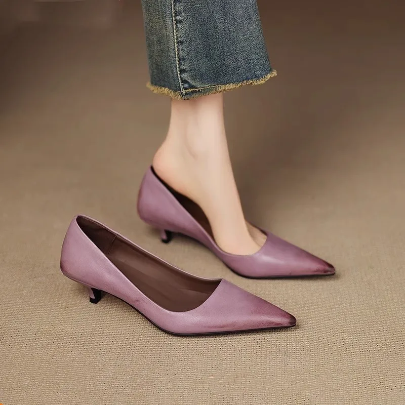 Sexy Pink Thin High Heels Pumps Women Pointed Toe Slip on Shoes Elegant Prom Wedding Stripper Ladies Dress Shoes 2026 New