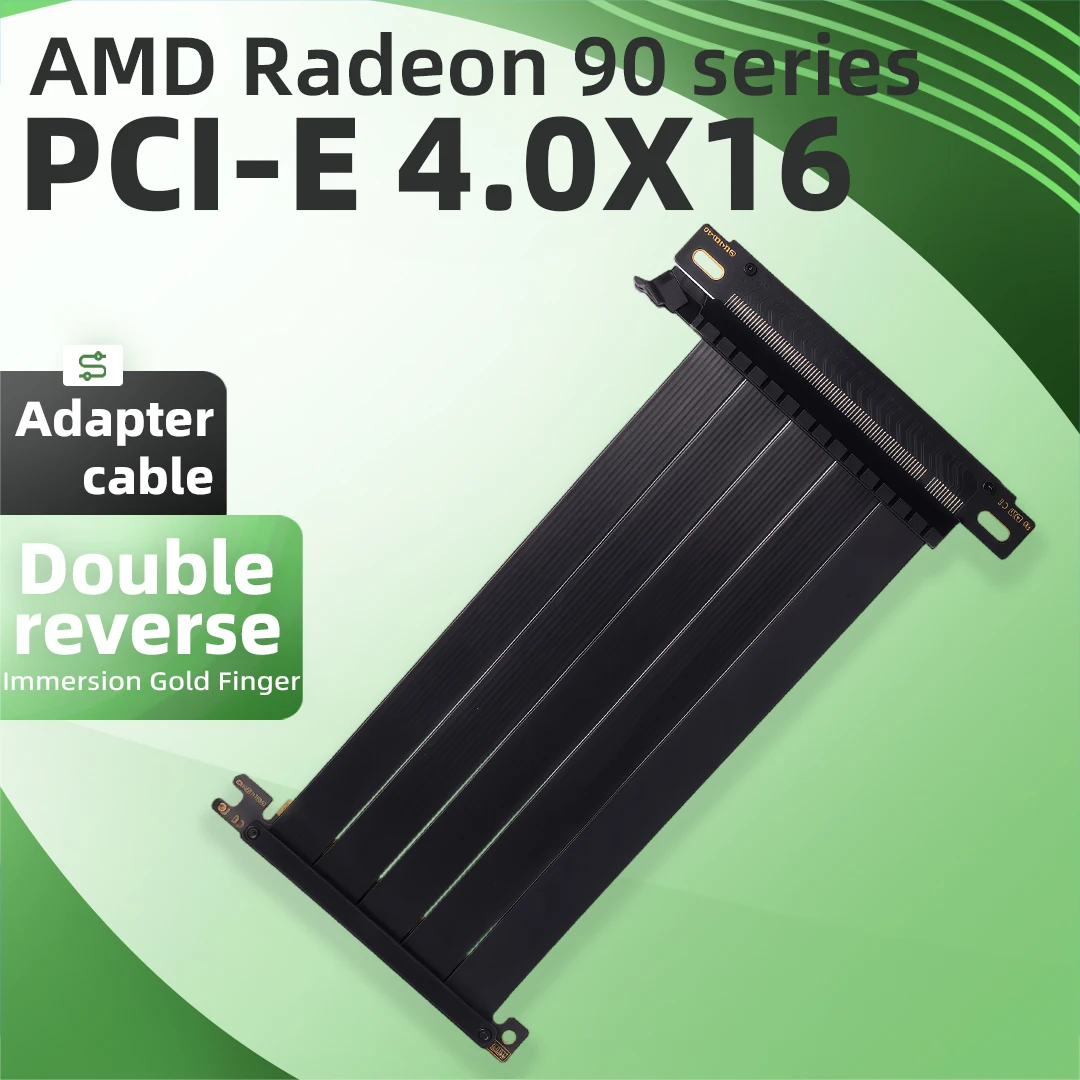 

ADT-Link Black PCIE 4.0 16x Double Reverse Graphics Card Extension Cable 180 Degree egpu Riser Adapter for AI intelligent Server