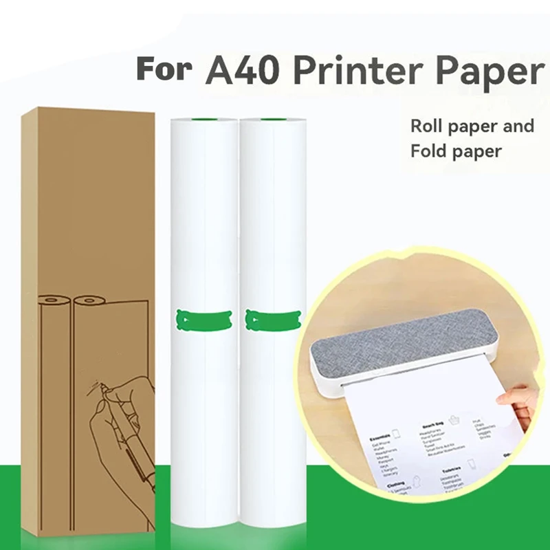 Thermal A4 Paper For Peripage A40 Printer  Quick Dry Writing Type Continuous Paper Roll Thermal Paper