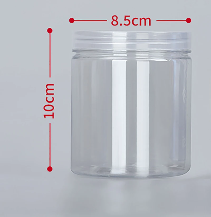 1PC Plastic Packing Bottle PET Clear Empty Seal Bottle Circular Bucket Storage Biscuit Jar Food Grade Sealed Cans Tank Container