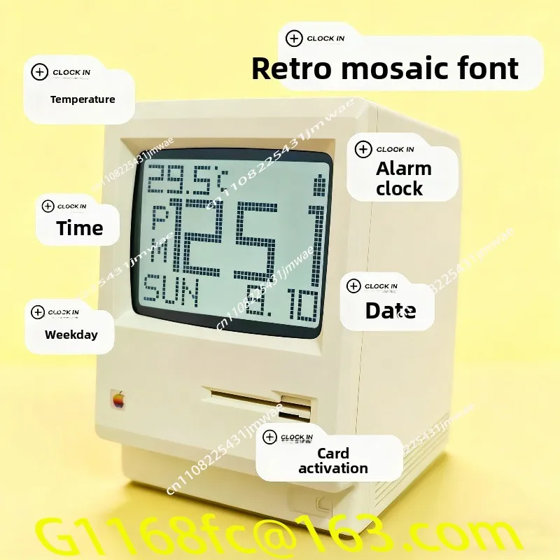 Retro Night Light Alarm Clock USB Desktop Clock Table Setting