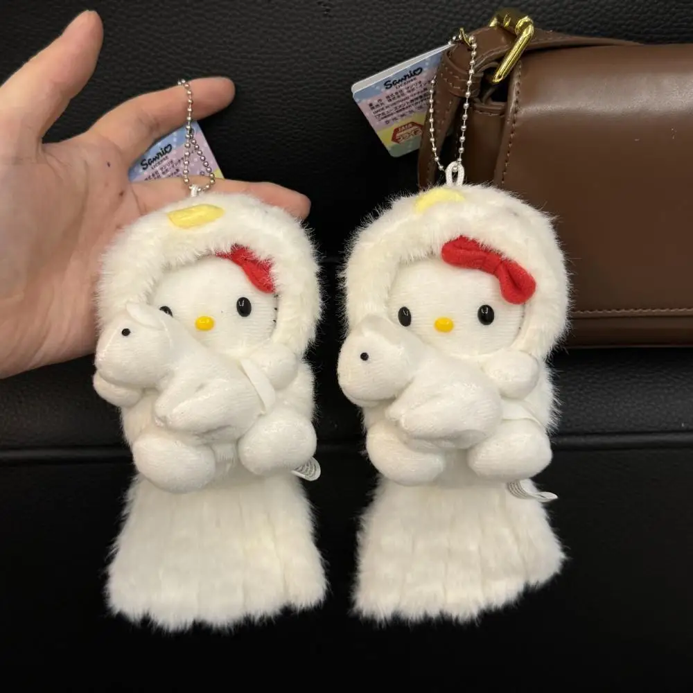 Cartoon Sanrio Hellokitty negenstaartvos Witte staart Pluche Pop sleutelhanger schooltas Hanger Kinderen pluche metgezel speelgoed cadeau