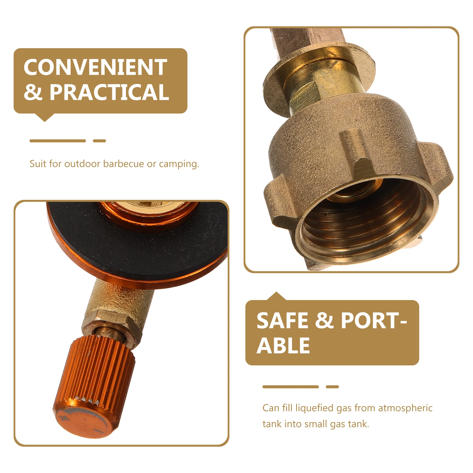 

Camping Stove Gas Tank Adapter Propane Fill Connector Outdoor Gas Refill Converter Durable Metal Plastic Inflation Valve For