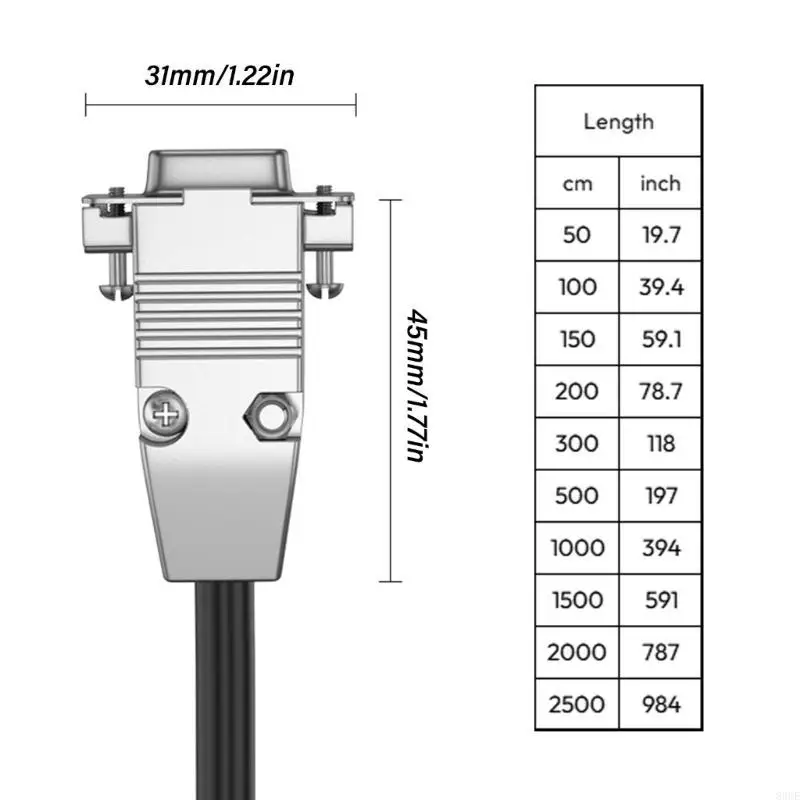 Double Shielded RS232 DB9 Cable for Fast Speed Data Transfer in Various Lengths 83CE