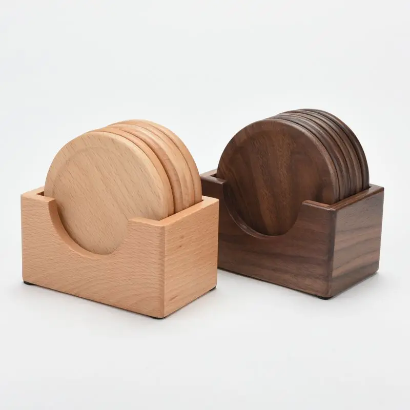 

Black Walnut Wood Tea Cup Mat Tea Ceremony Kettle Cup Holder Tea Cup Stand Heat Insulation Pad Cup Holder Creative Comb...