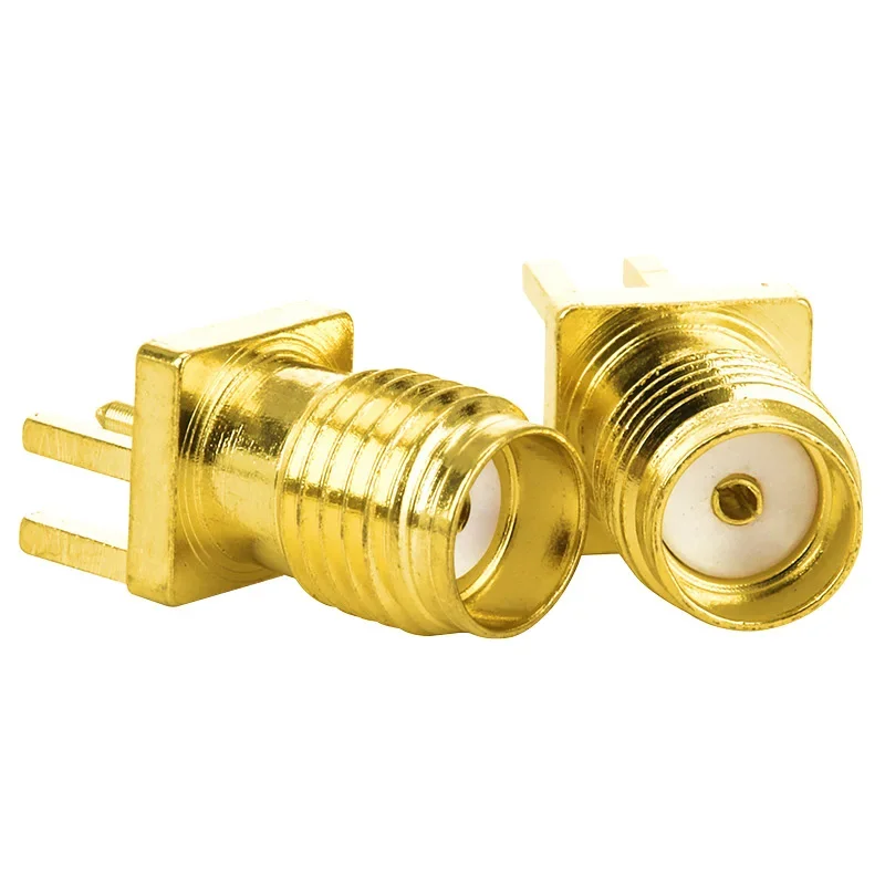 Conector de Cobre RF Enchufe Hembra para Tuerca de 1.6mm Borde Clip SMA Macho Adaptador de Enchufe Soldadura Borde PCB Montaje Recto Angular 3
