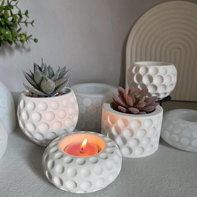 Fleshy Flowerpot Silicone Mold Gypsum Concrete Drop Glue Candle Jar Mold Flowerpot Storage Box Jars Bottles Crystal Epoxy Mould